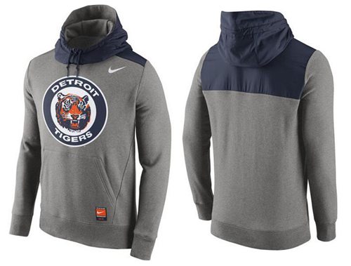 Men's Detroit Tigers Nike Gray Cooperstown Collection Hybrid Pullover Hoodie_1